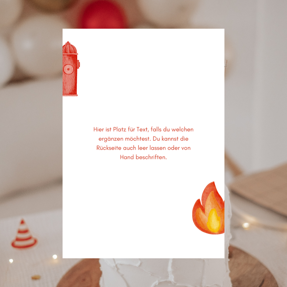 Geburtstagskarte Feuerwehrbär