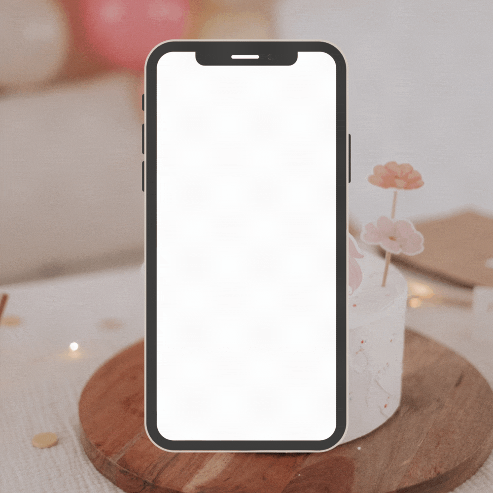 Einladung Smartphone Video Einhorn orange