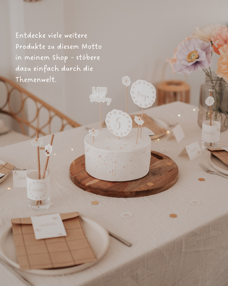 Wimpel mit Name Gänseblümchen