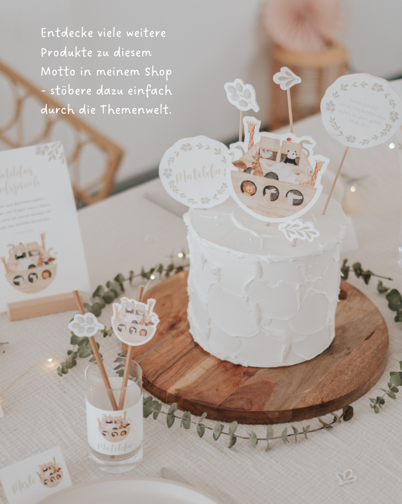 Caketopper Taufe Blümchen