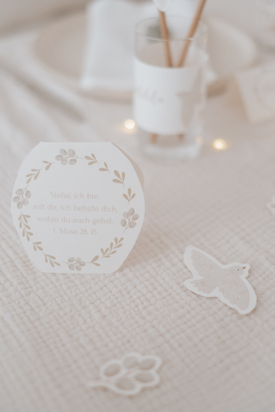 Tischdeko Taufe Taube