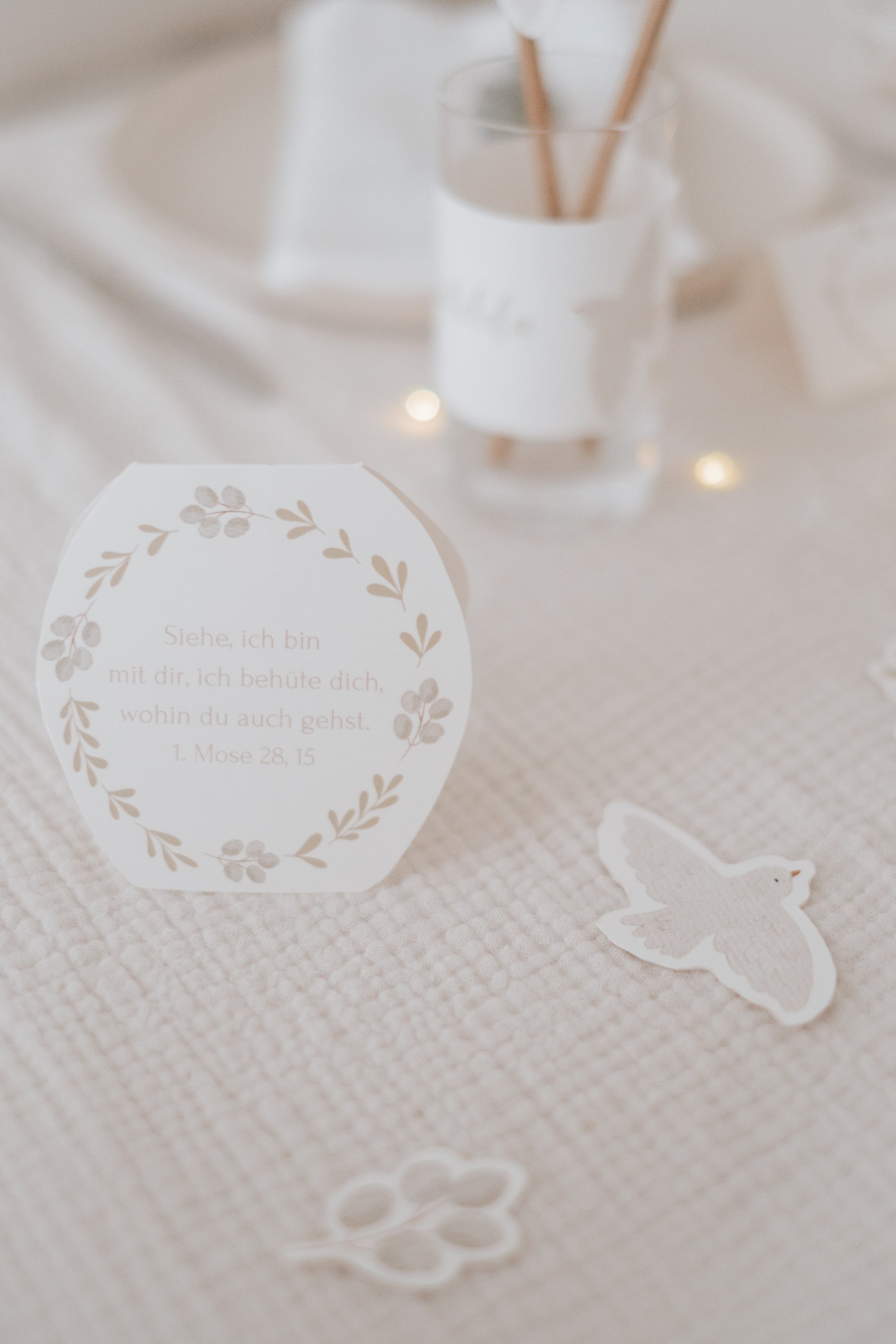 Tischdeko Taufe Taube