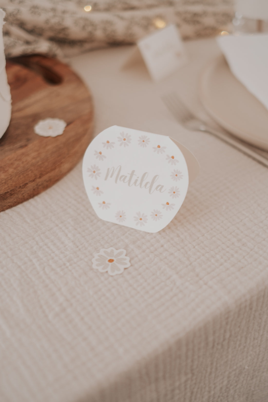 Tischdeko Taufe Gänseblümchen