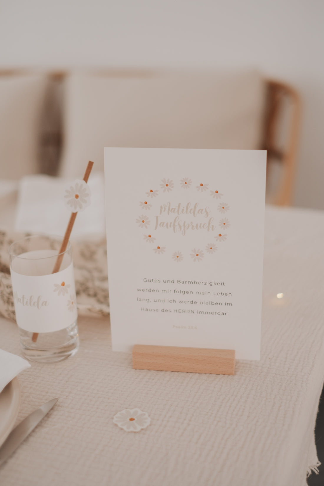 Taufspruch Taufe Gänseblümchen