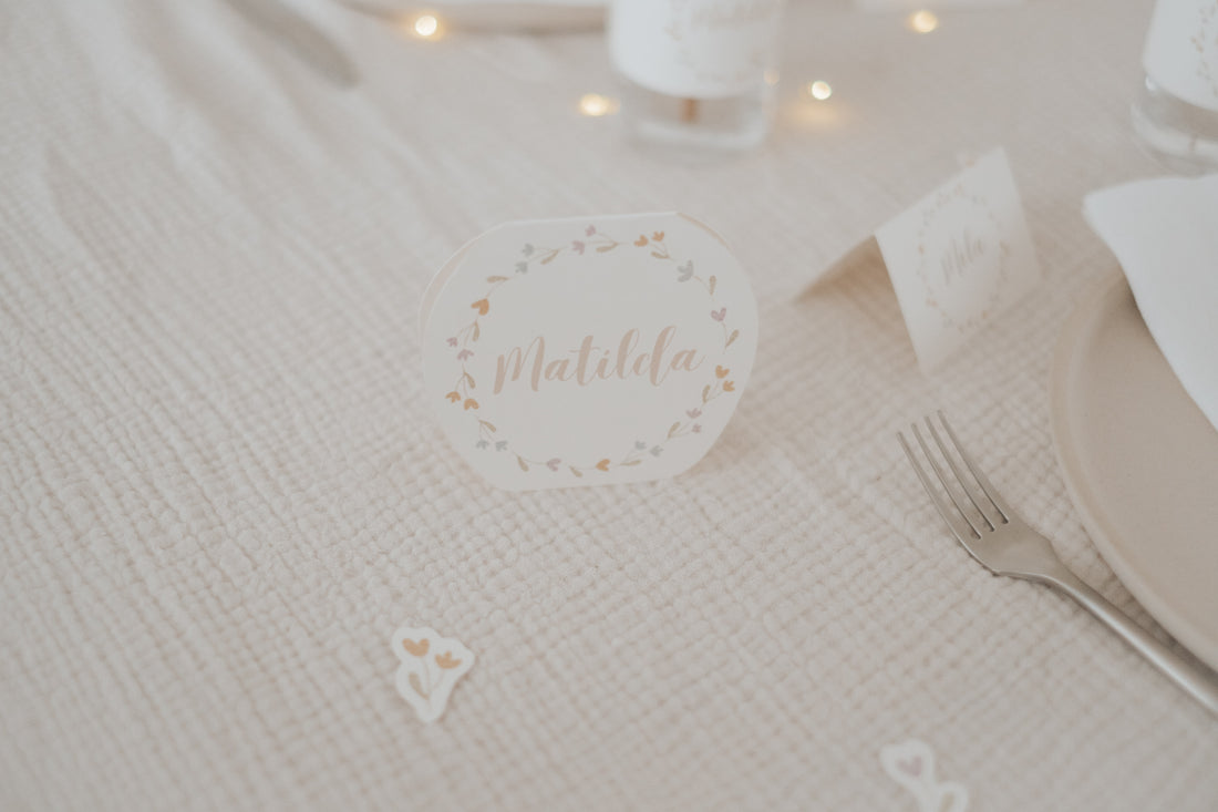 Tischdeko Taufe Blümchen