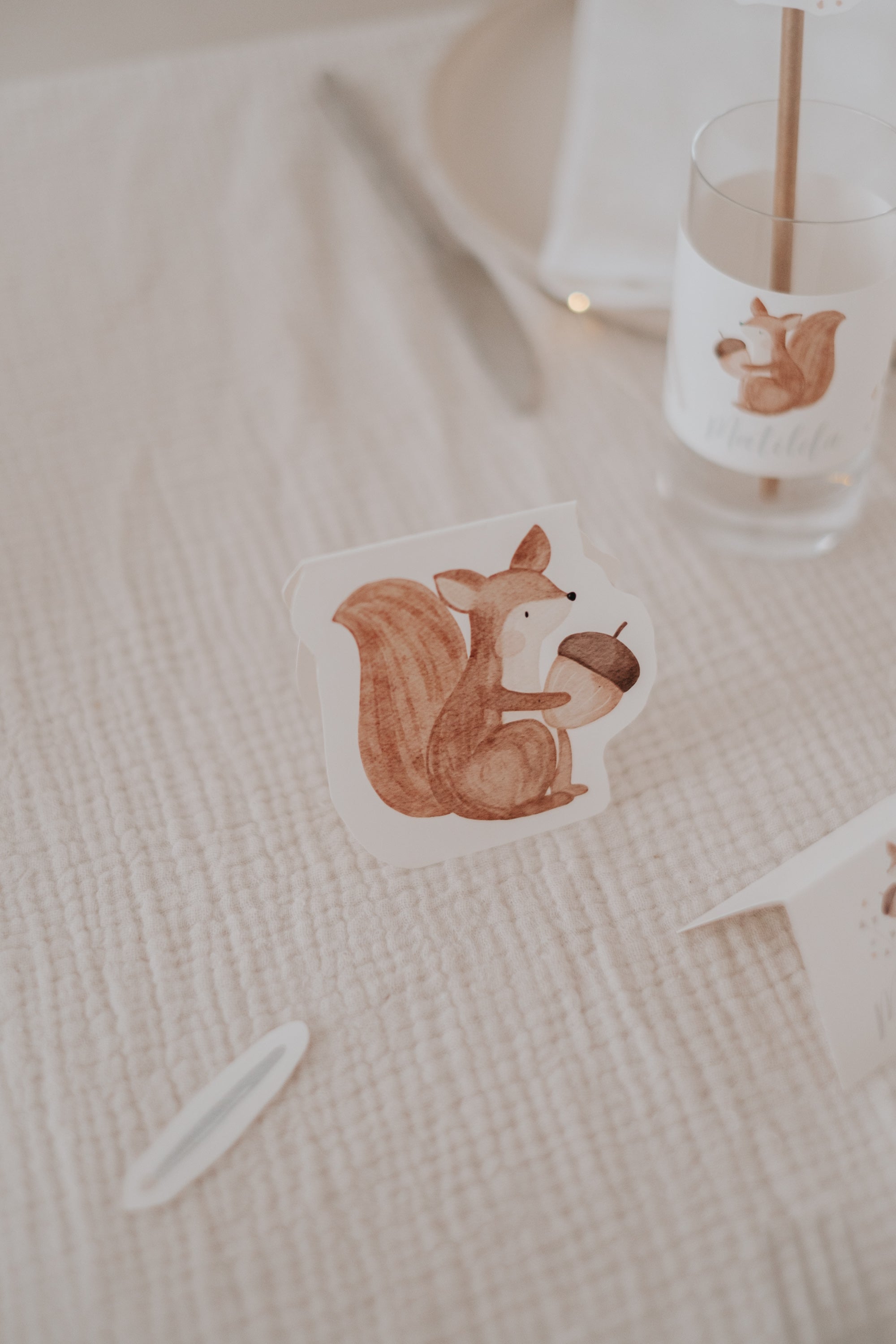 Tischdeko Schulanfang Eichhörnchen