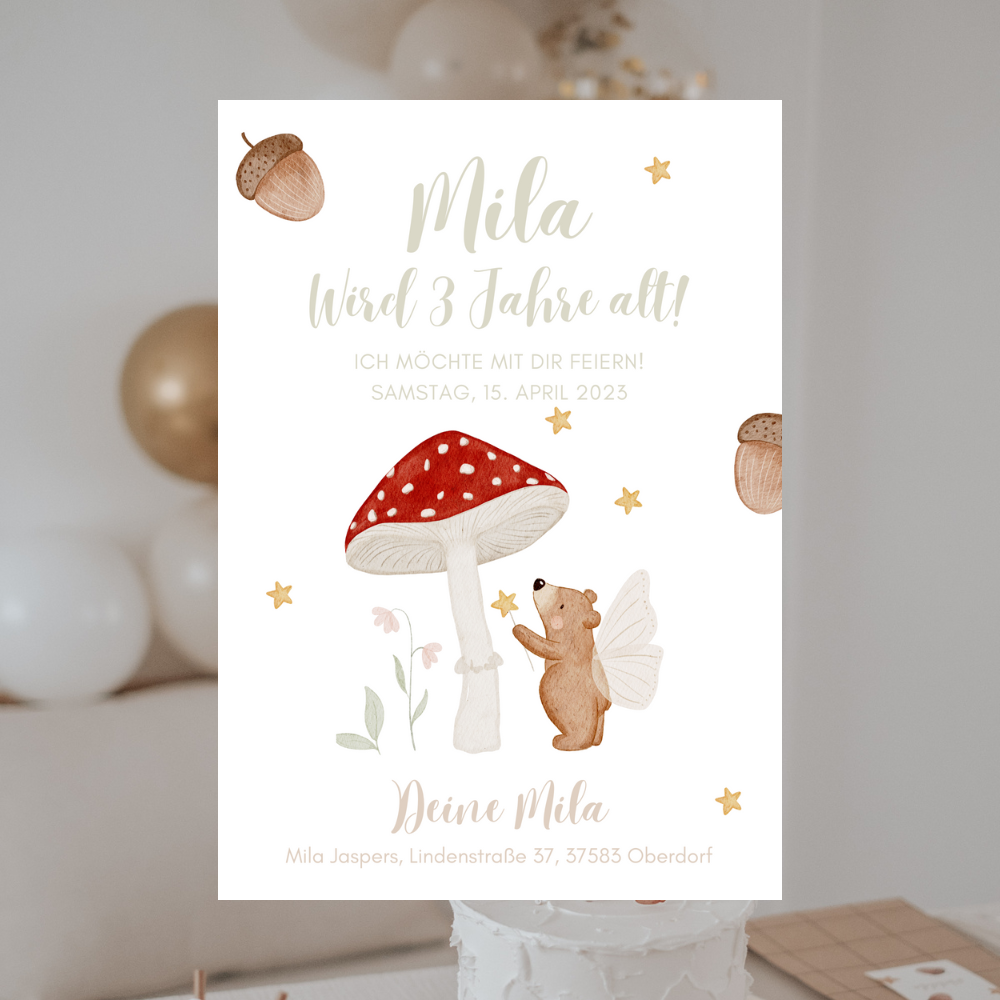 Einladung Pilz und Bär