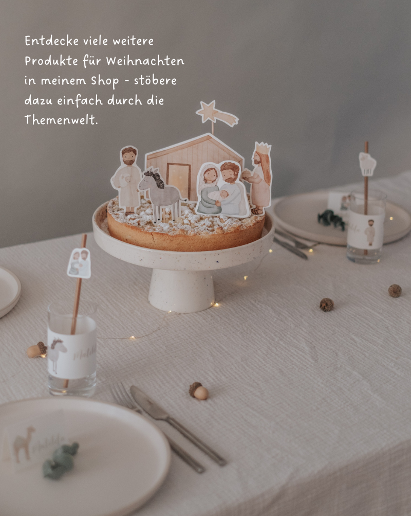Krippe Weihnachten für Adventskranz
