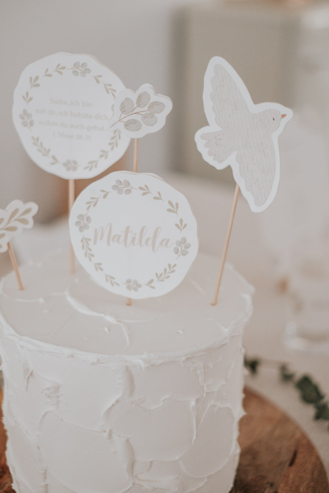 Caketopper Taufe Taube