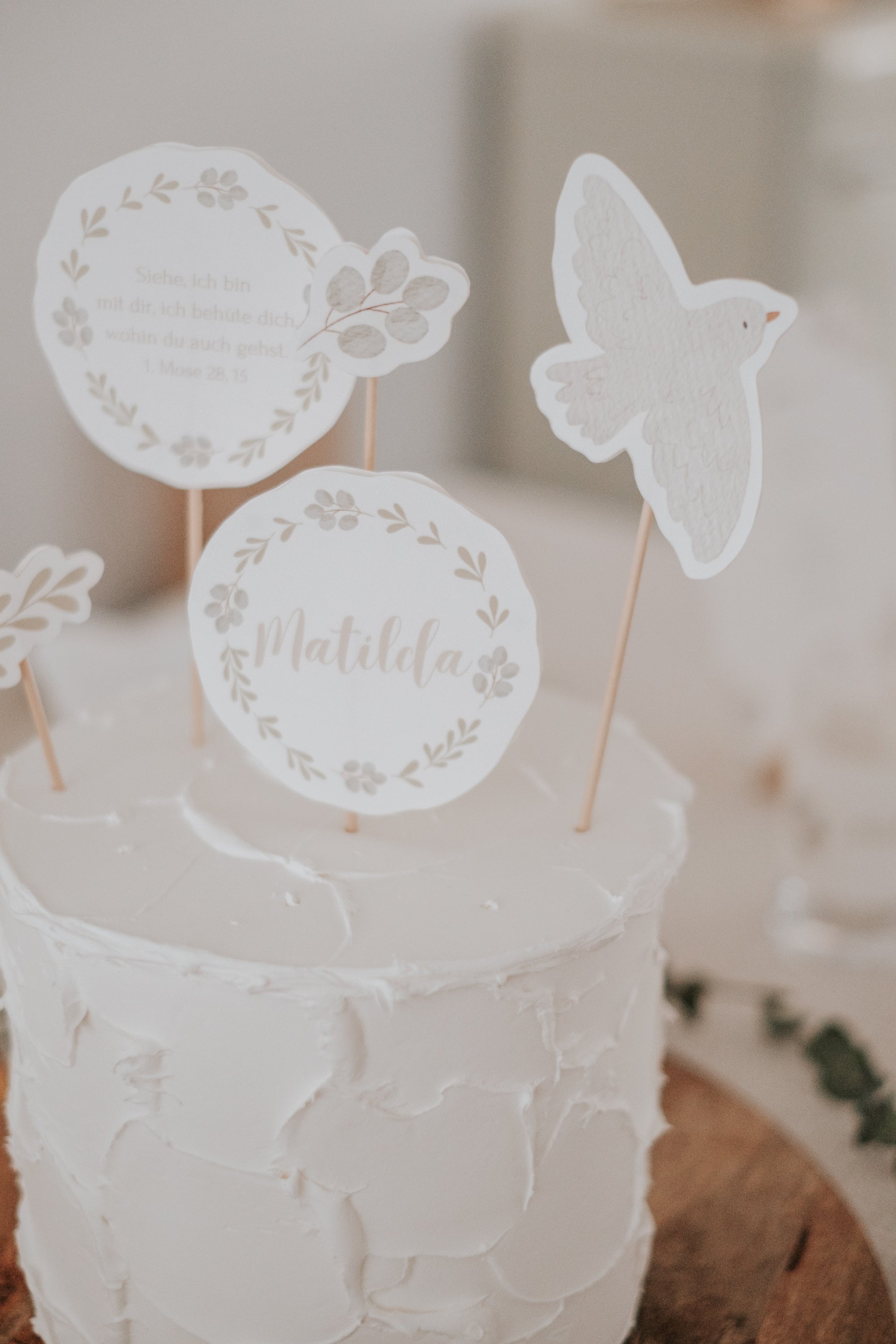 Caketopper Taufe Taube