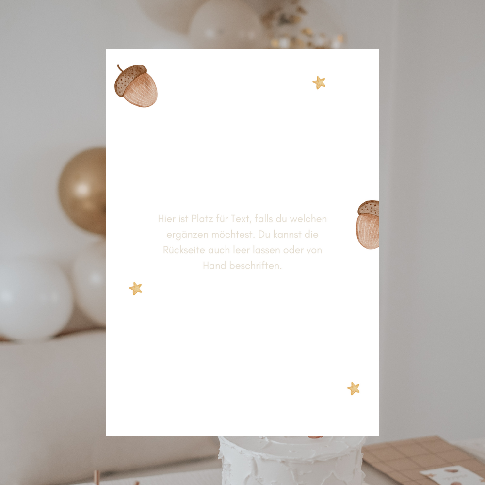 Geburtstagskarte Bär und Pilz