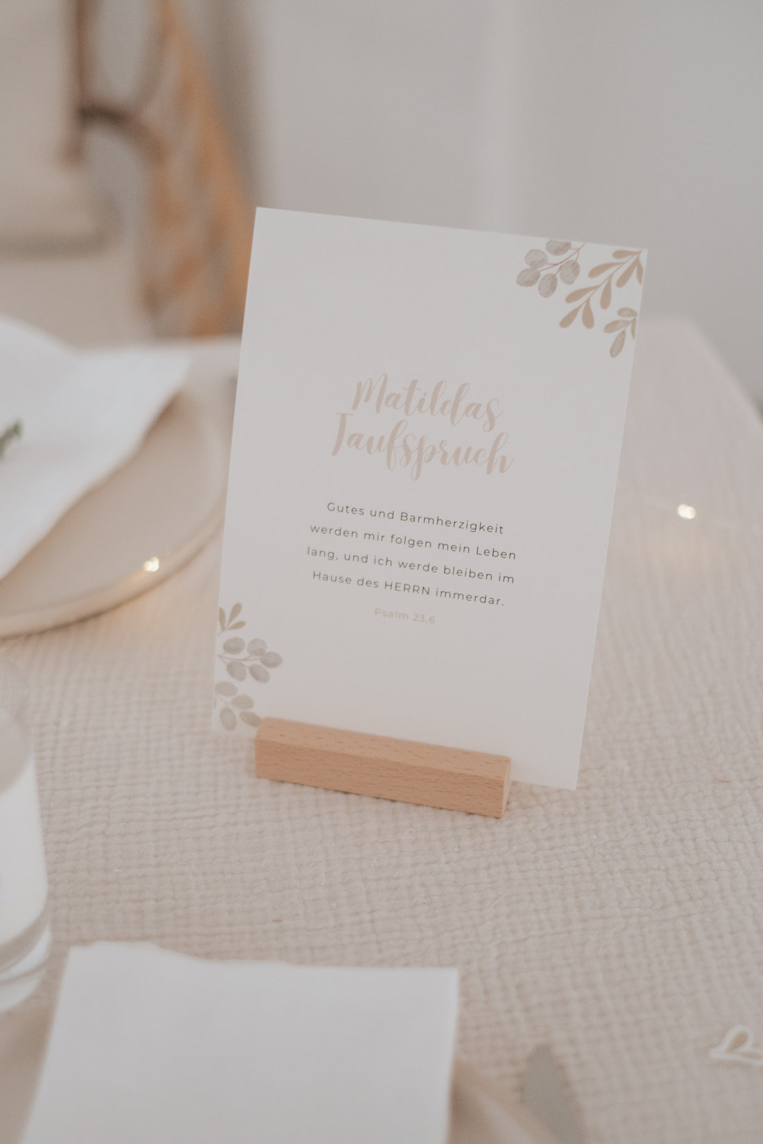 Taufspruch Taufe Greenery
