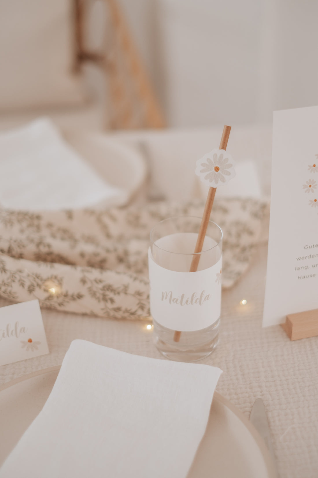 Banderolen Taufe Gänseblümchen