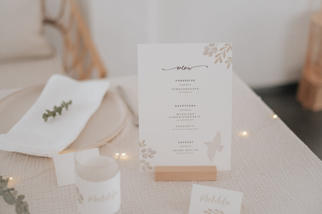 Menükarten Taufe Taube