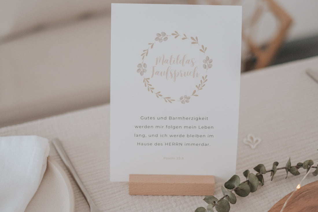 Taufspruch Taufe Greenery