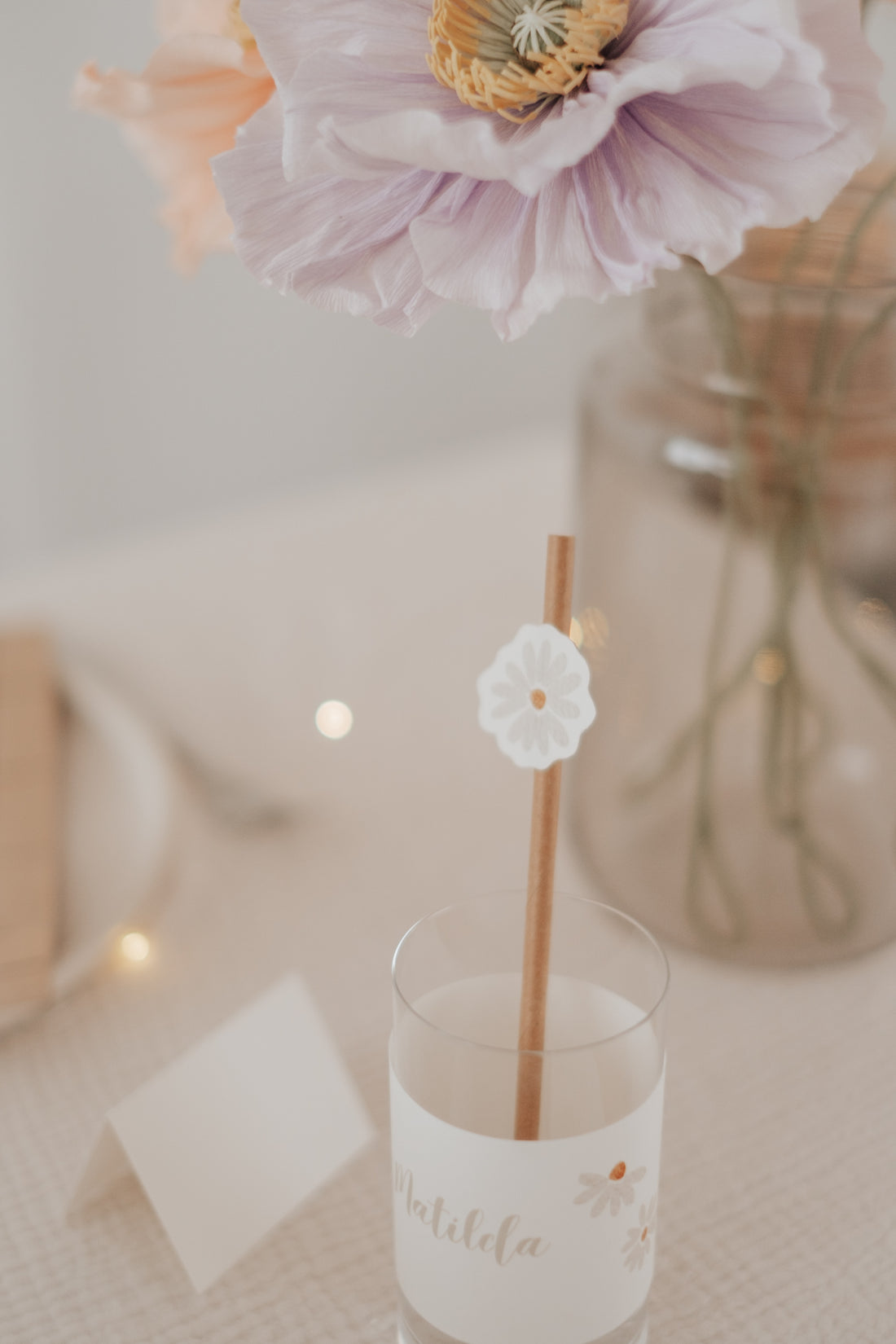 Strohhalme Gänseblümchen