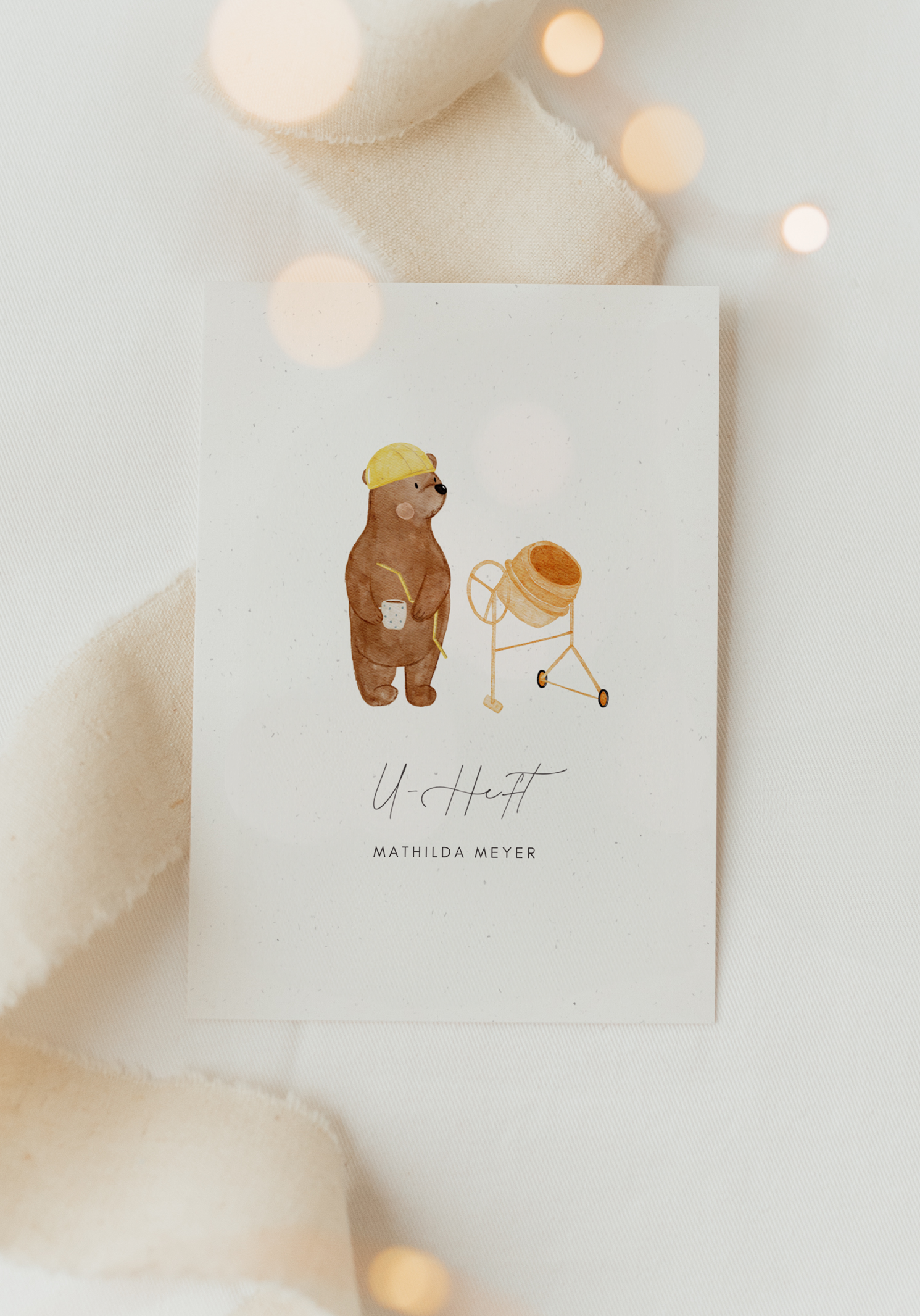 U-Heft Hülle Bär Baustelle