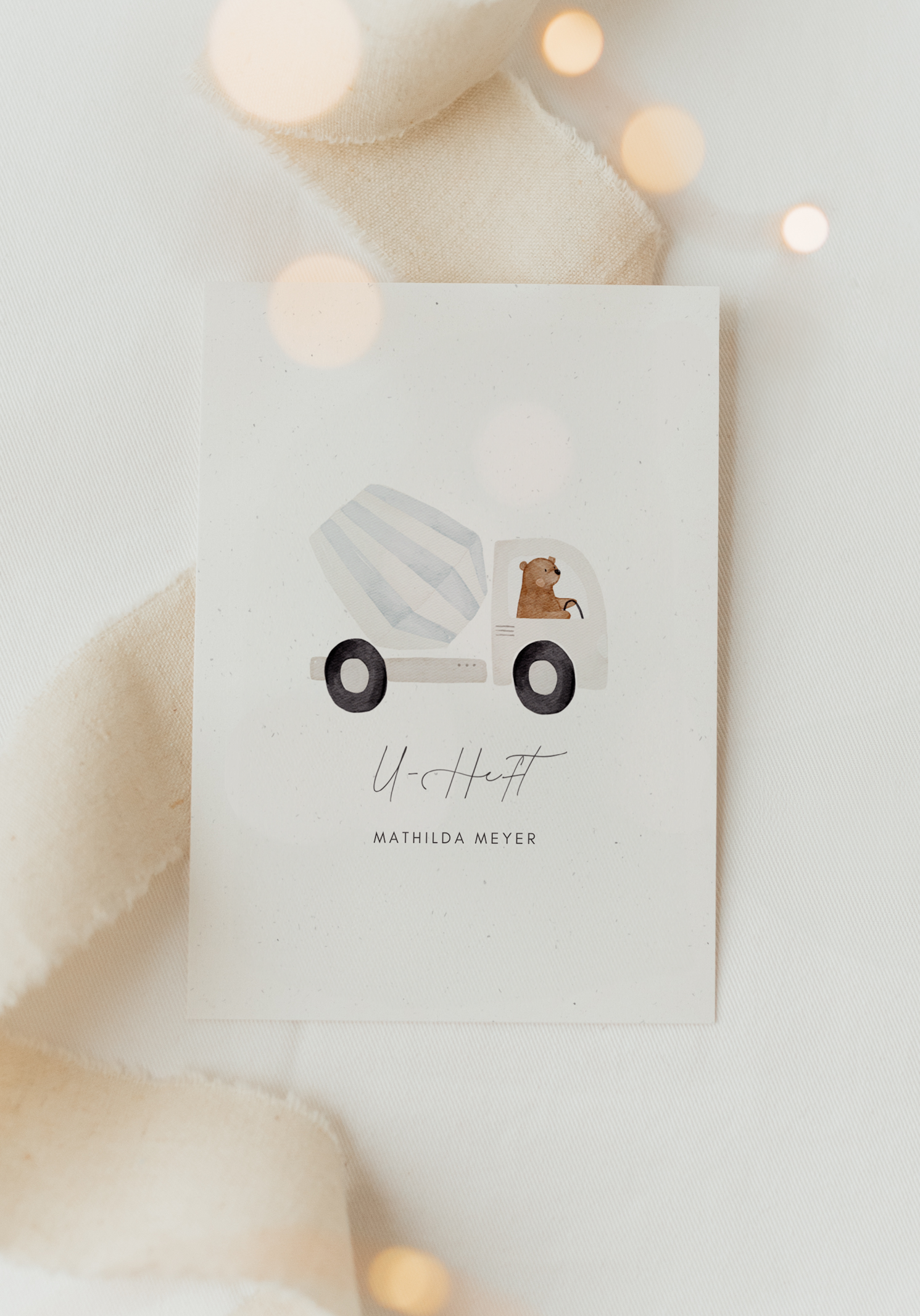 U-Heft Hülle Bär Betonmischer