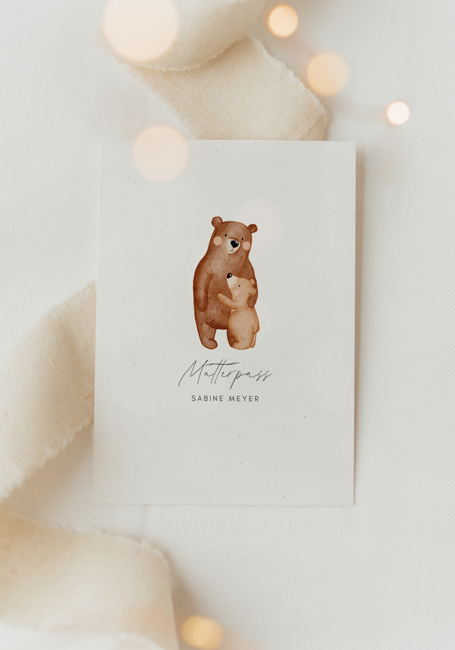 Mutterpass Hülle Bär Umarmung