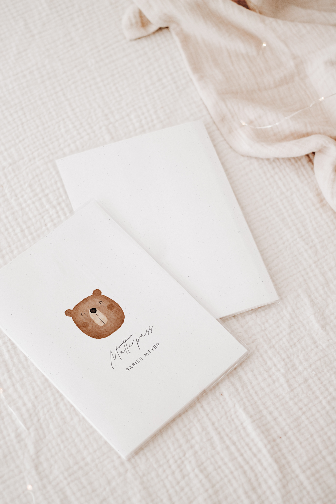 Mutterpass Hülle Bär braun