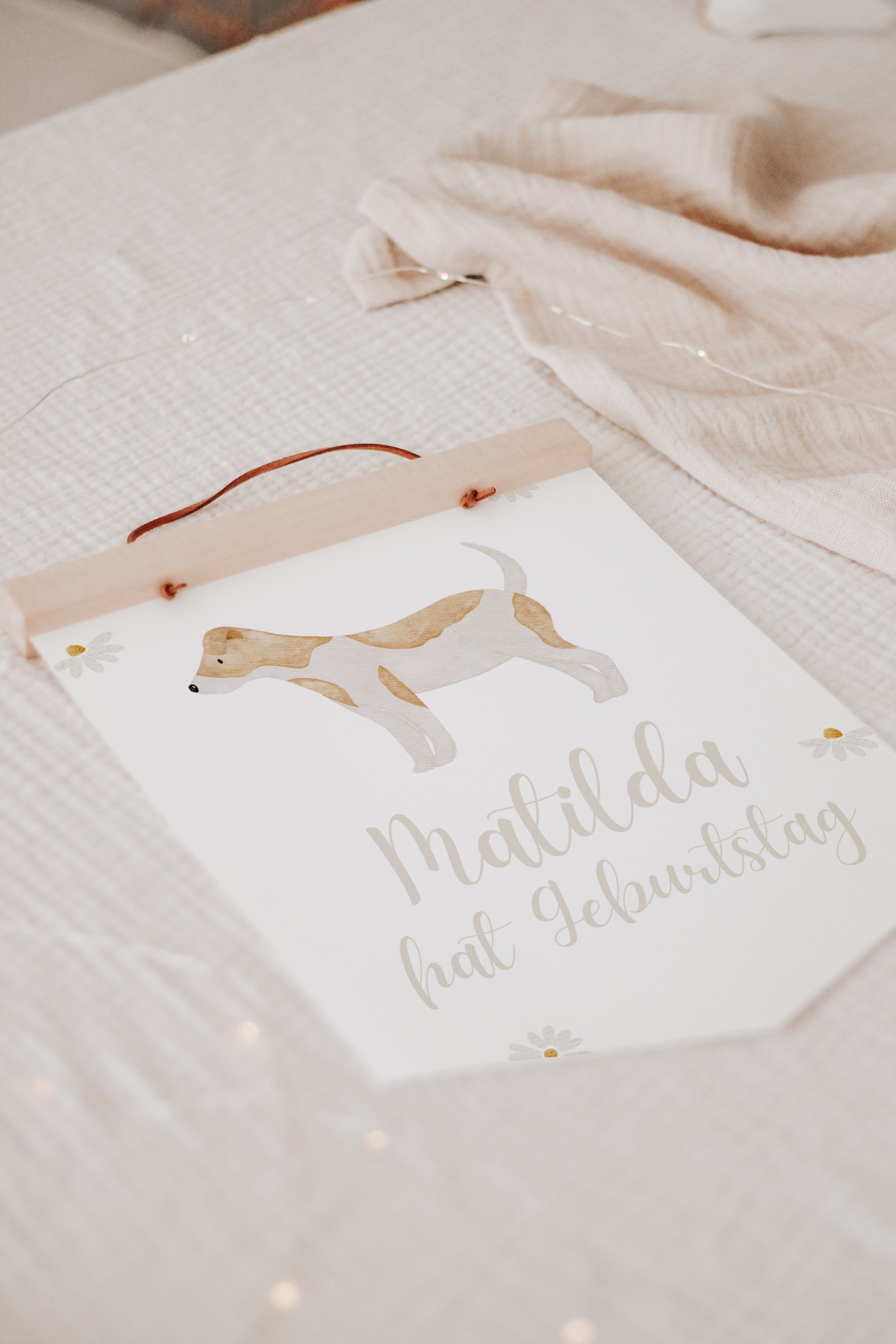 Wimpel mit Name Bauernhof Hund