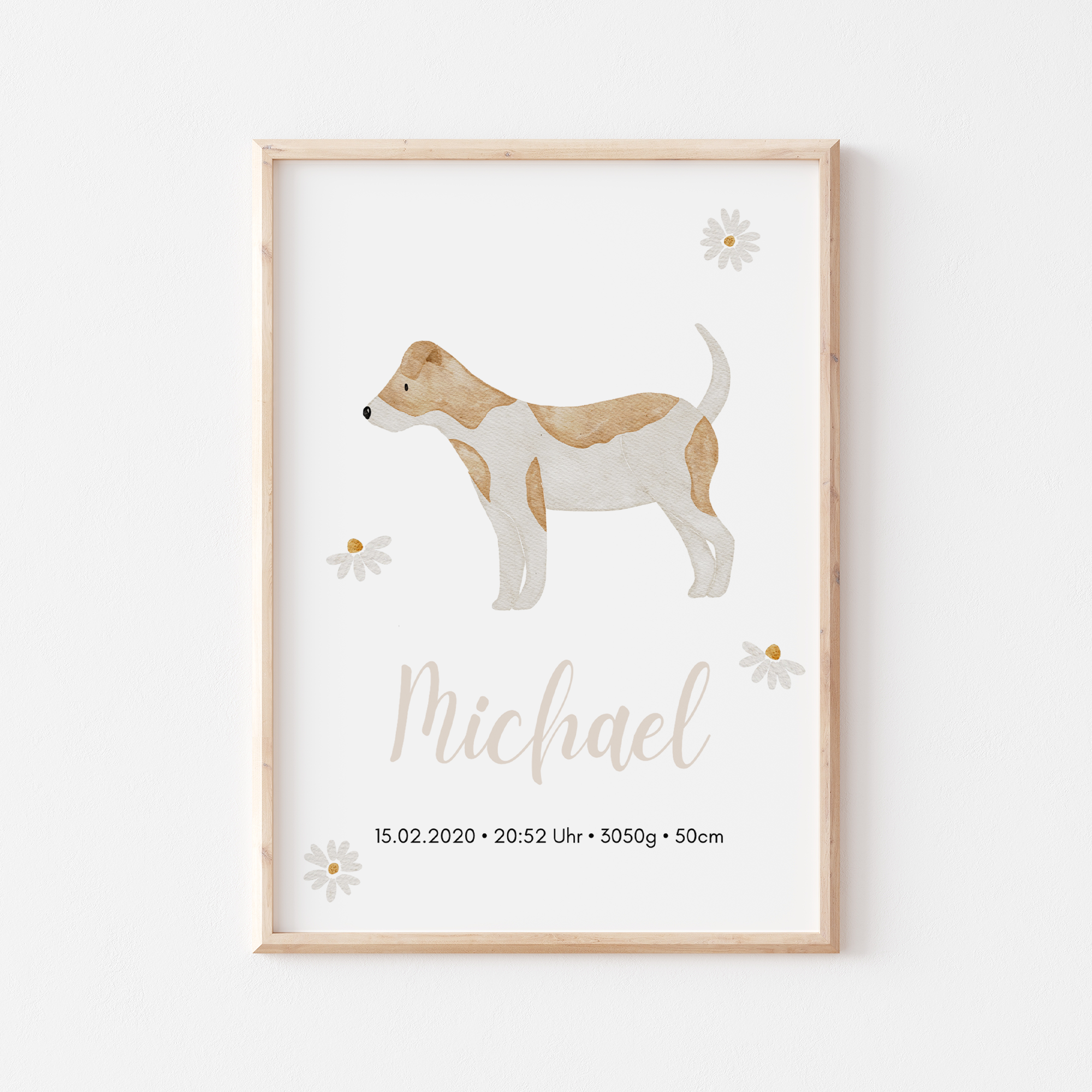 Geburtsposter Bauernhof Hund