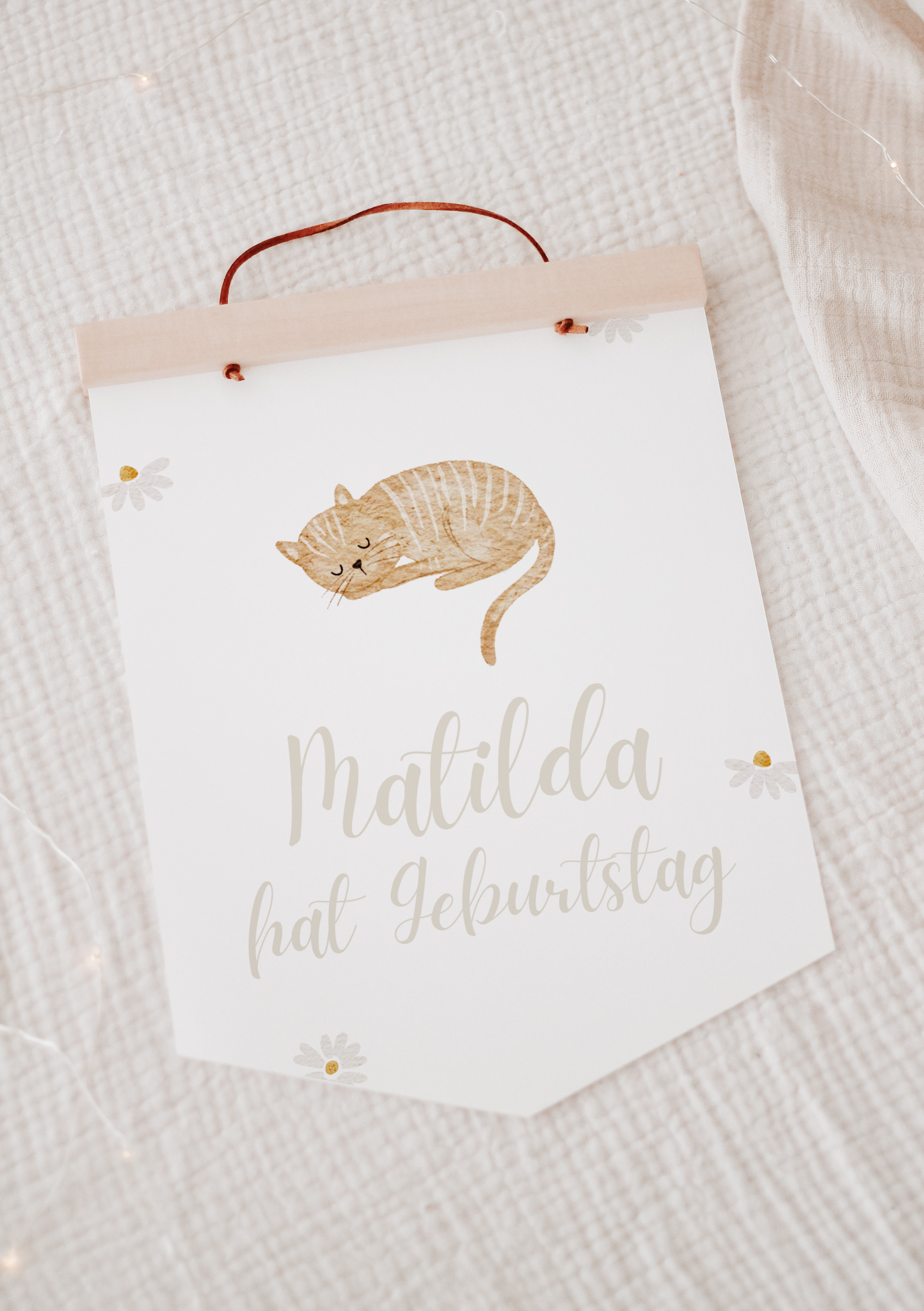 Wimpel mit Name Bauernhof Katze