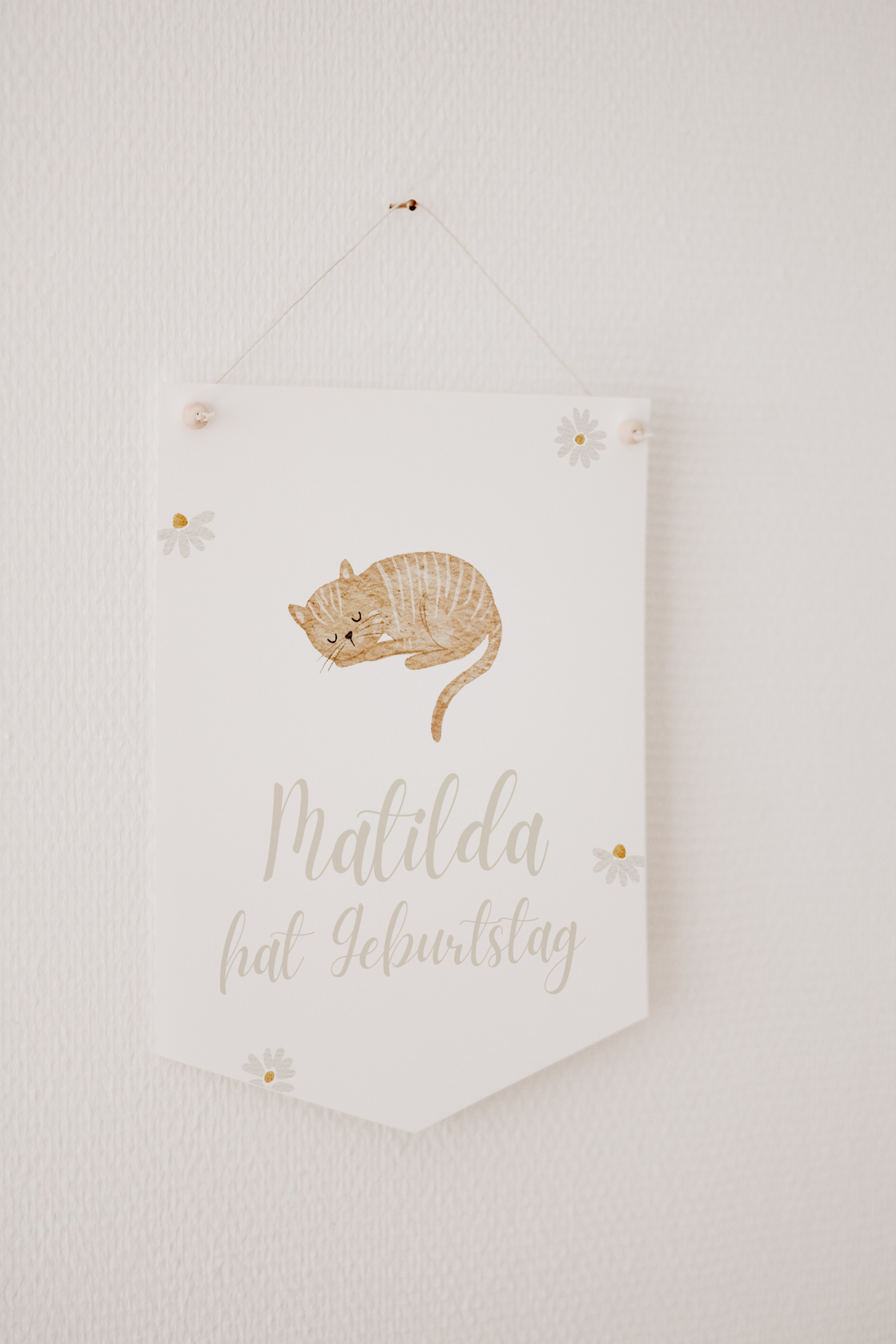 Wimpel mit Name Bauernhof Katze