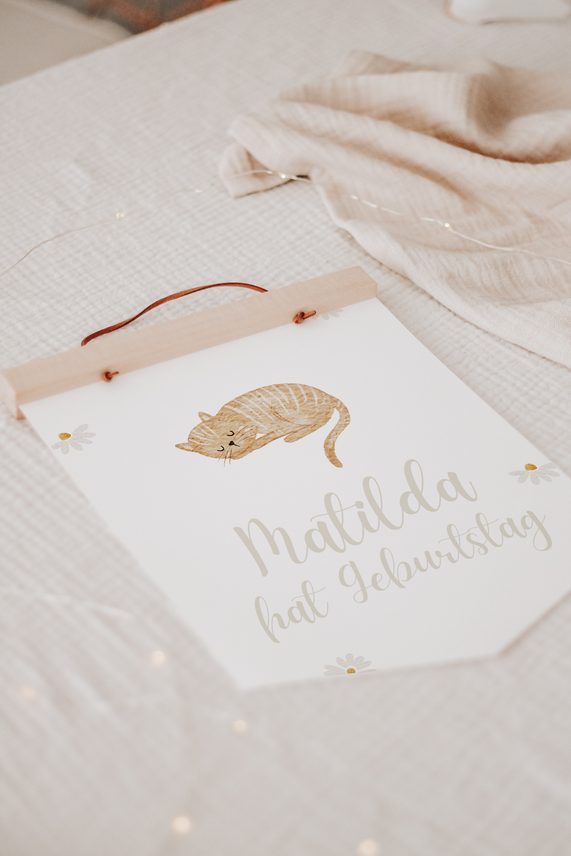 Wimpel mit Name Bauernhof Katze