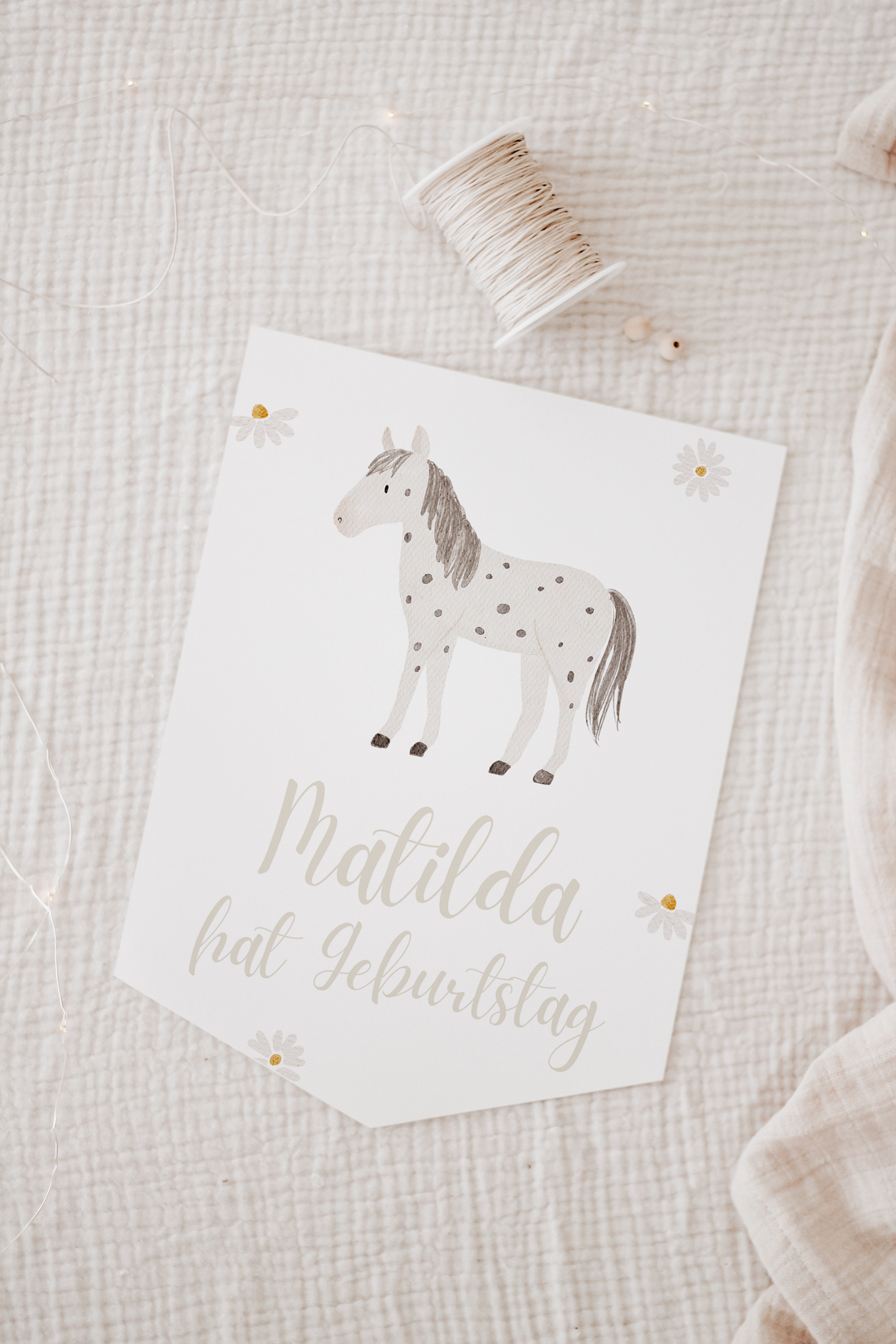 Wimpel mit Name Bauernhof Pferd