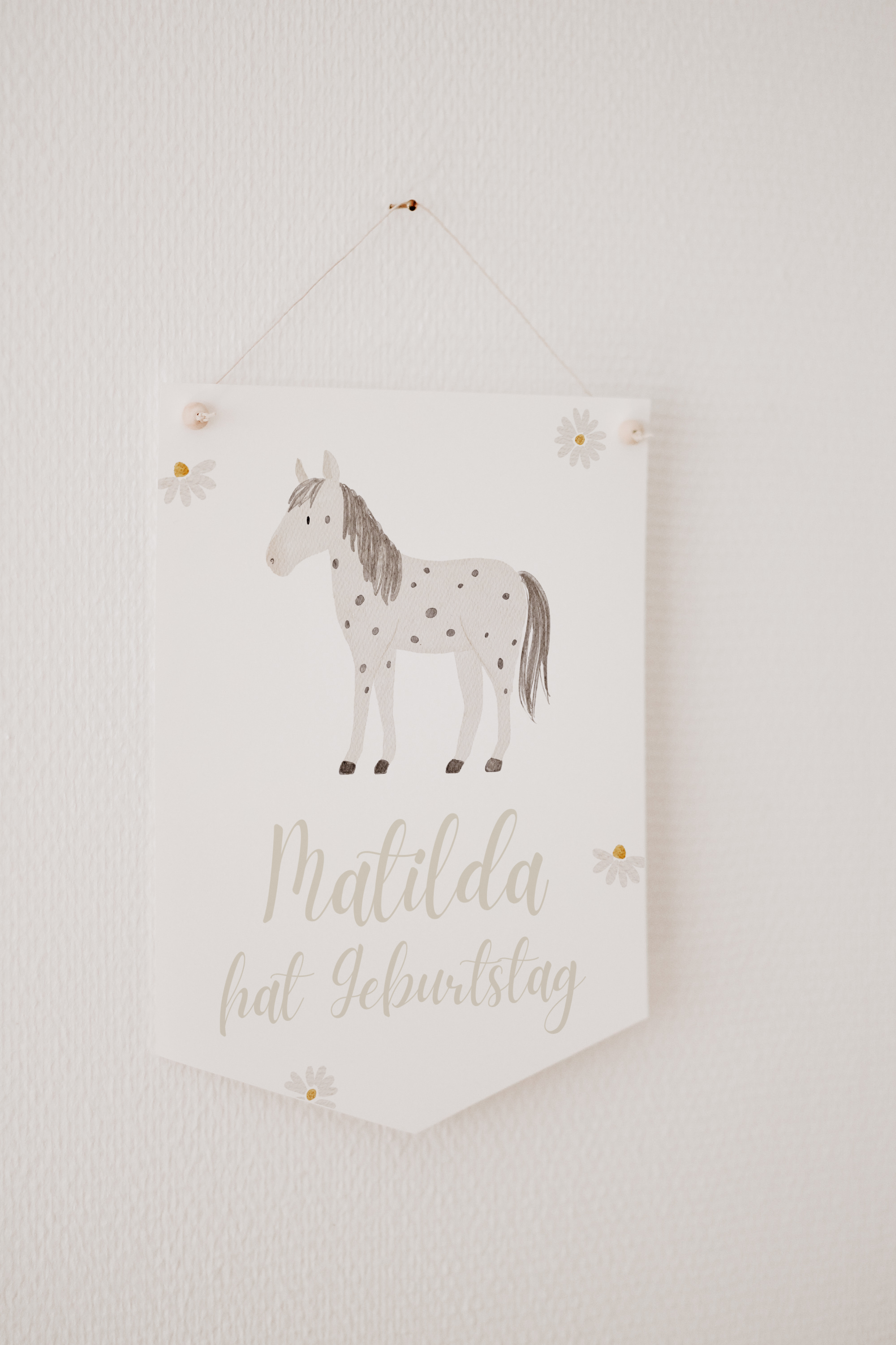 Wimpel mit Name Bauernhof Pferd