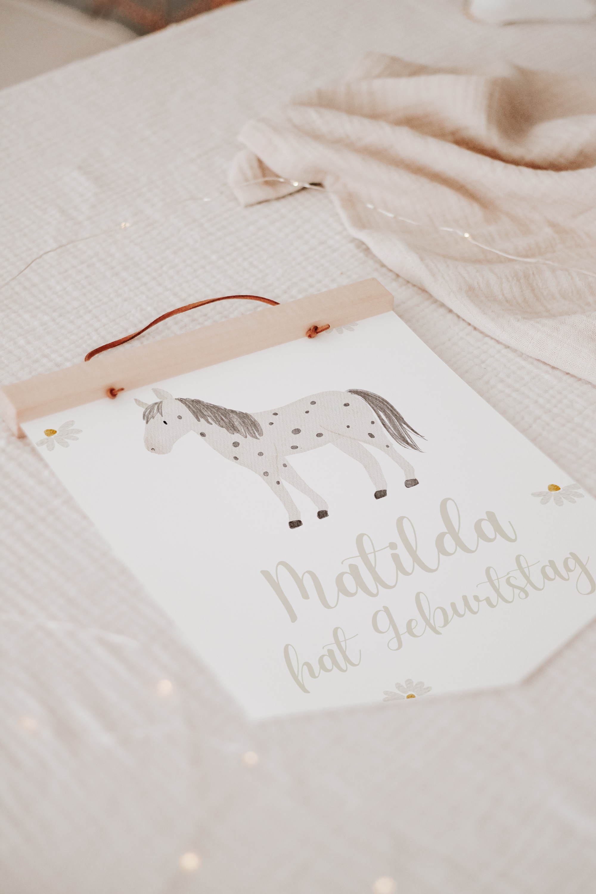 Wimpel mit Name Bauernhof Pferd