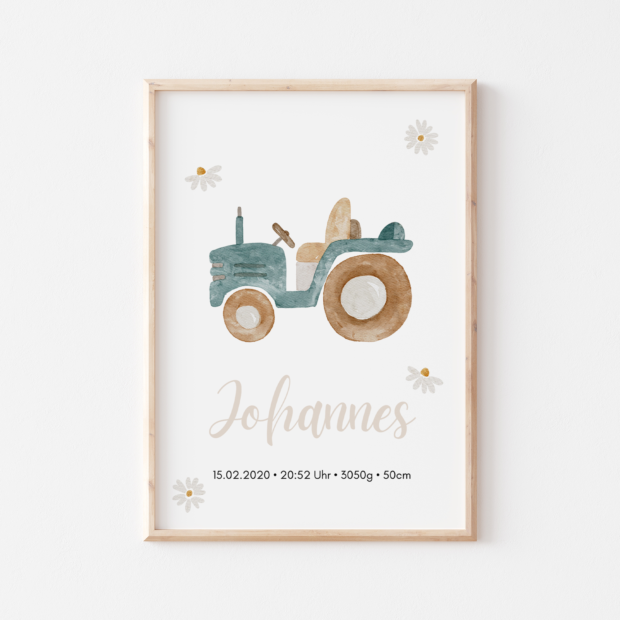 Geburtsposter Bauernhof Traktor