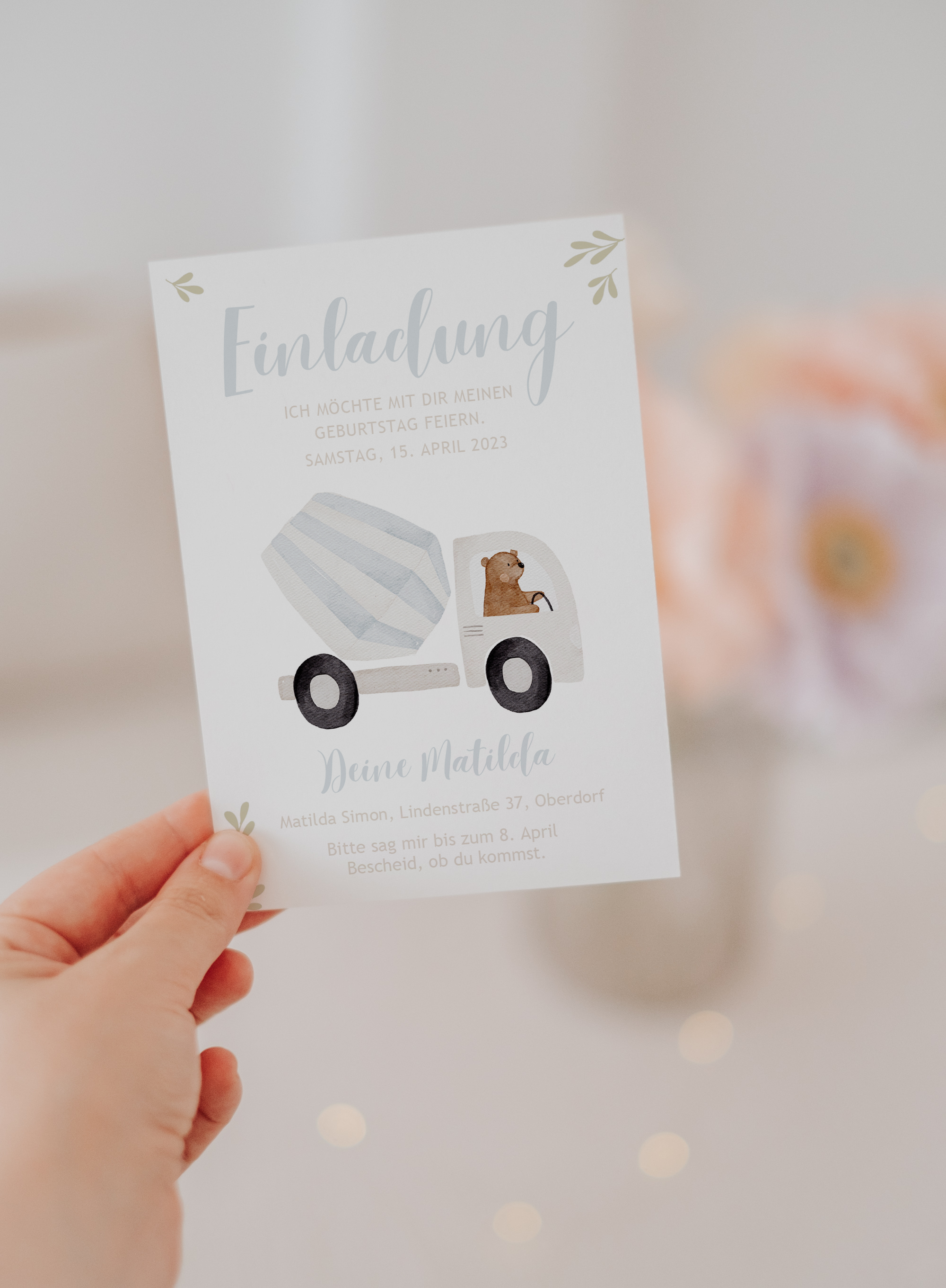 Einladung Baustelle Betonmischer