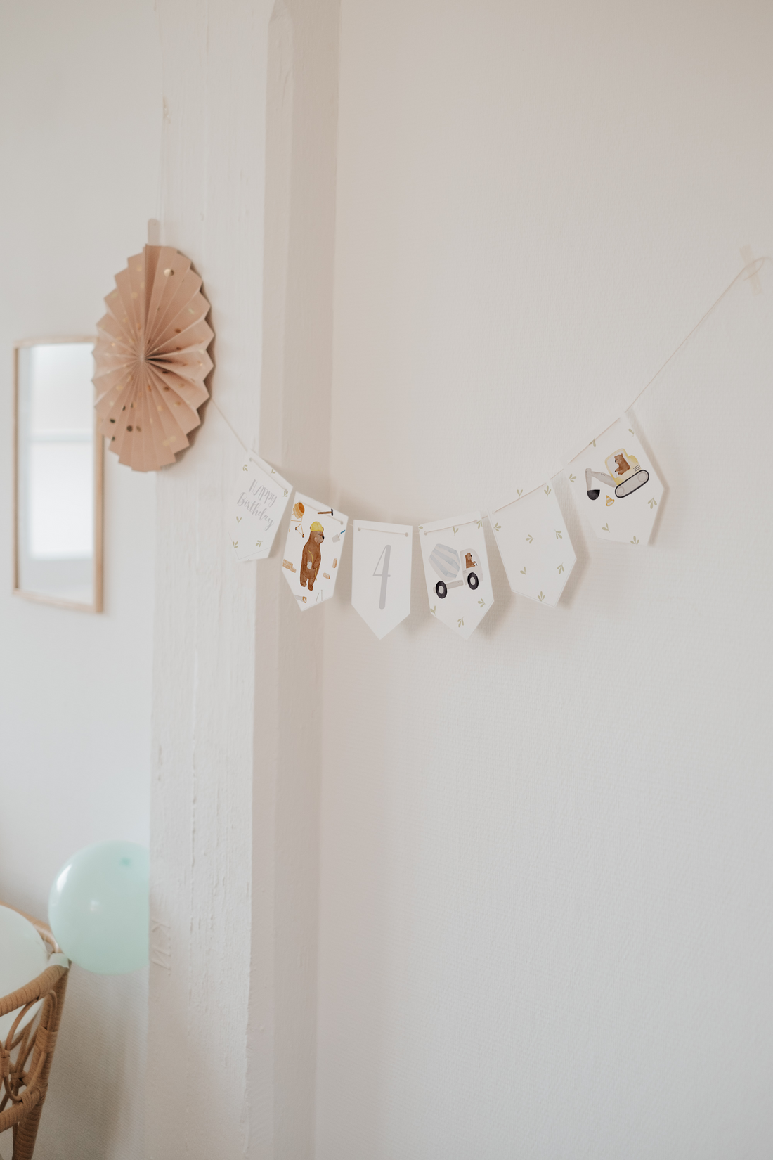 Girlande Baustelle Wimpel