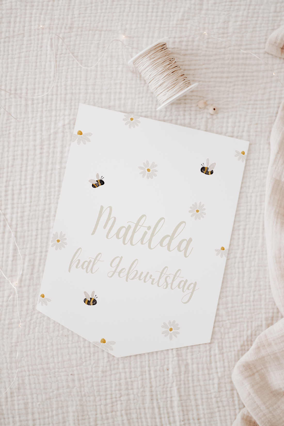 Wimpel mit Name Bienen