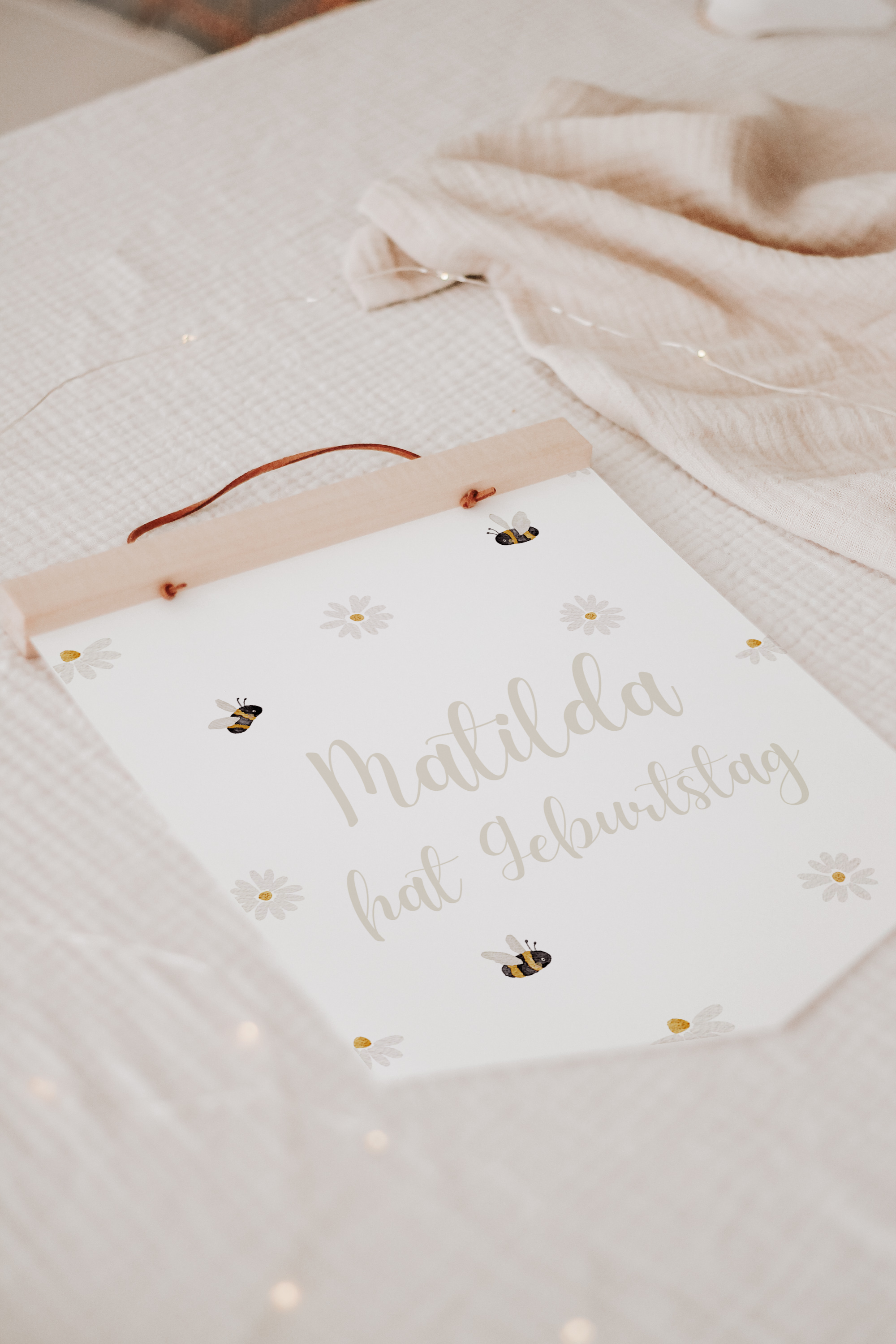 Wimpel mit Name Bienen