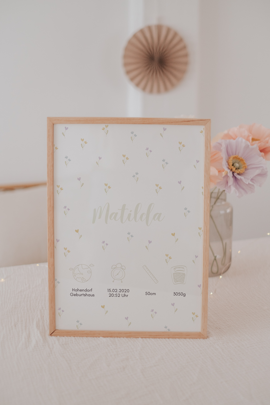 Geburtsposter Blümchen