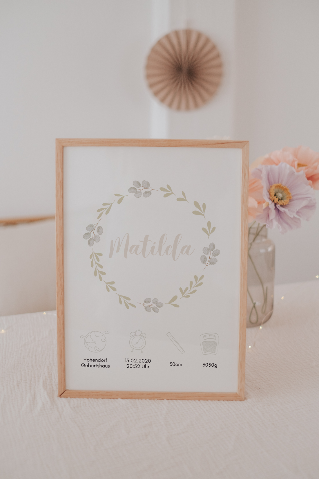 Geburtsposter Greenery