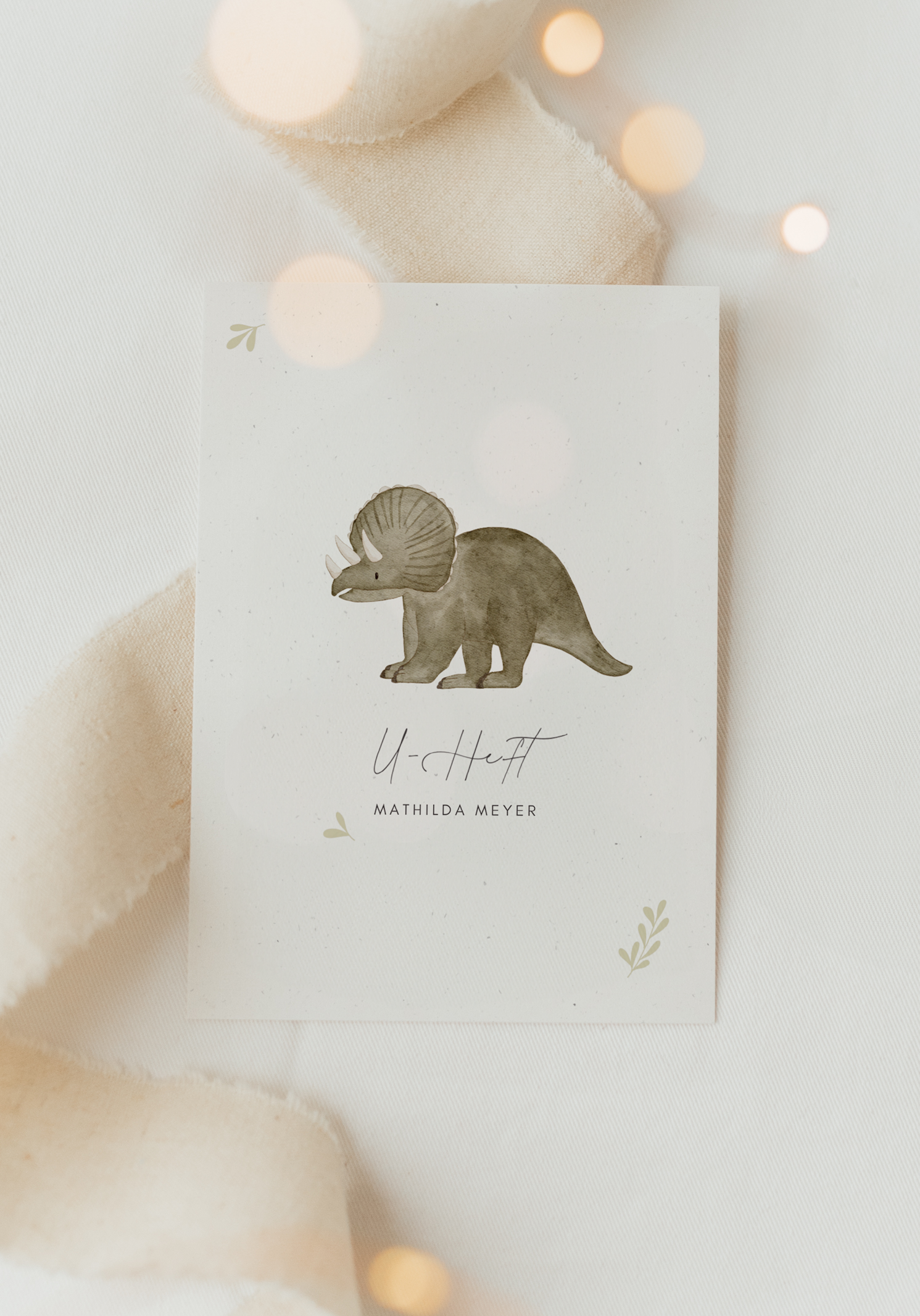 U-Heft Hülle Dinosaurier Triceratops