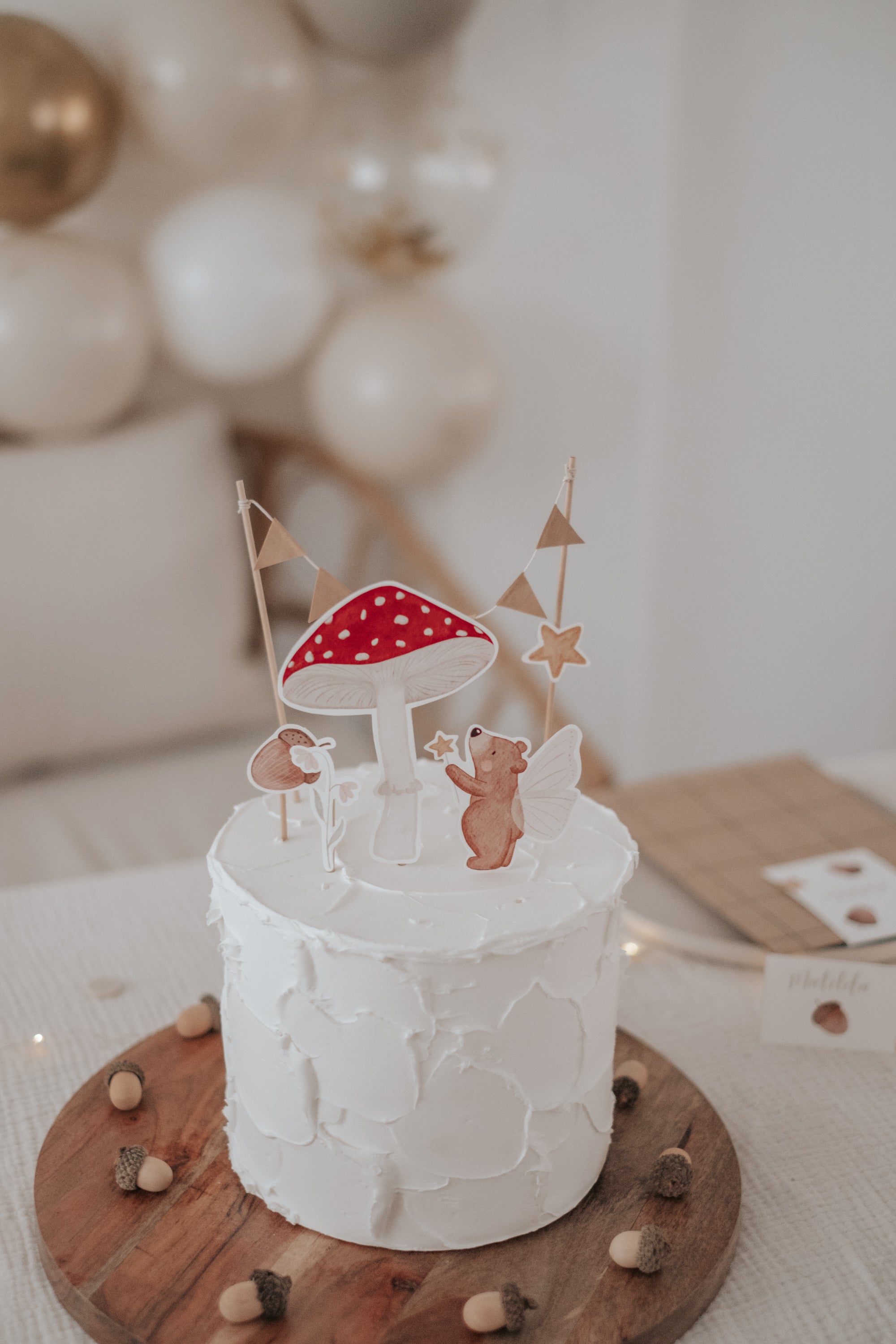 Caketopper Bär und Pilz