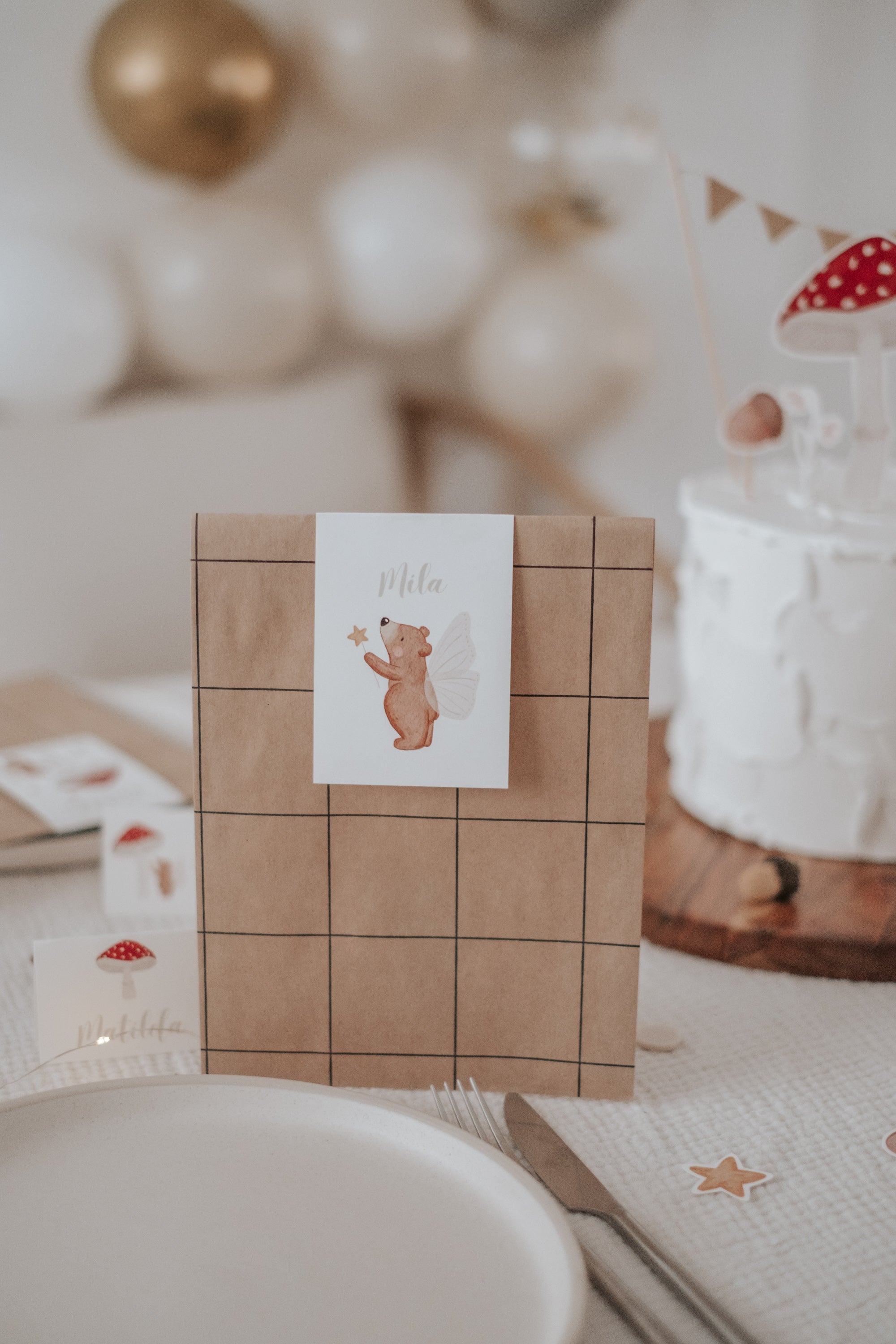 Geschenktüten Pilz und Bär