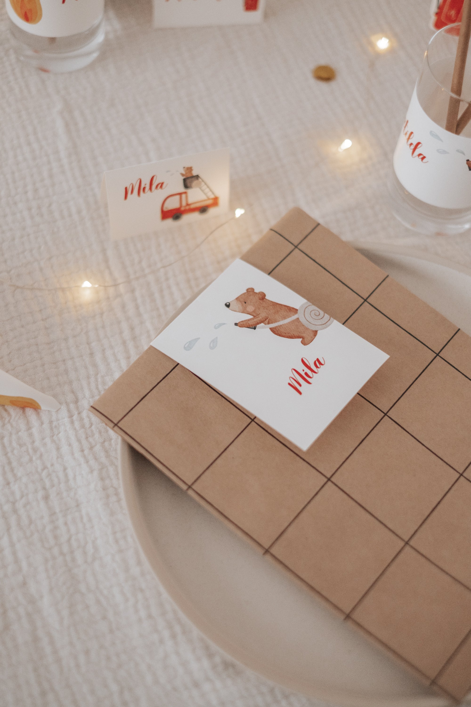 Geschenktüten Feuerwehr Bär