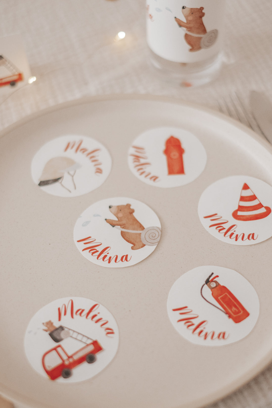 Geschenkanhänger Feuerwehr Bär