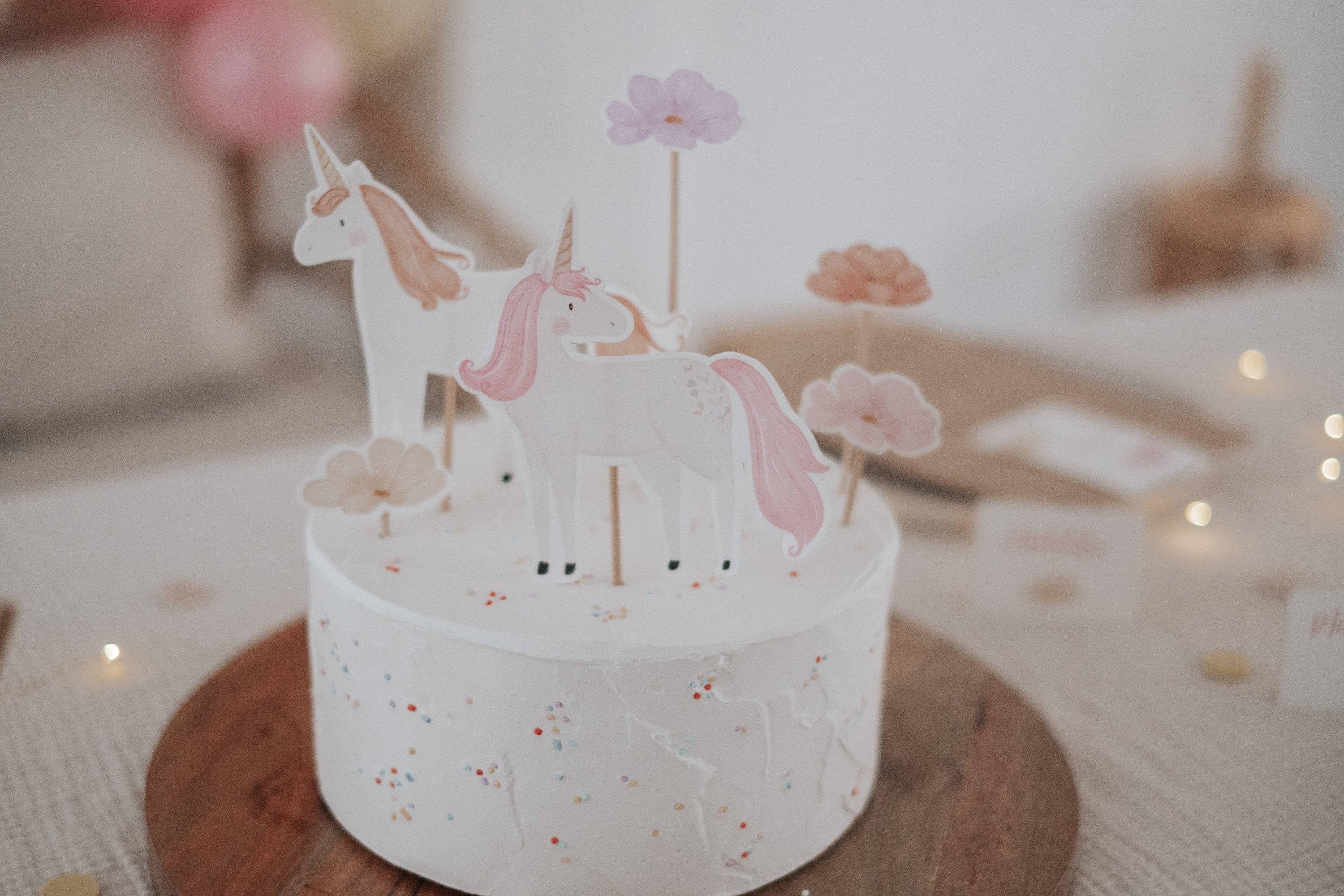 Caketopper Einhorn rosa