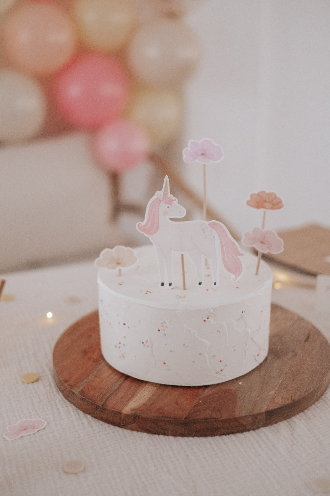 Caketopper Einhorn rosa
