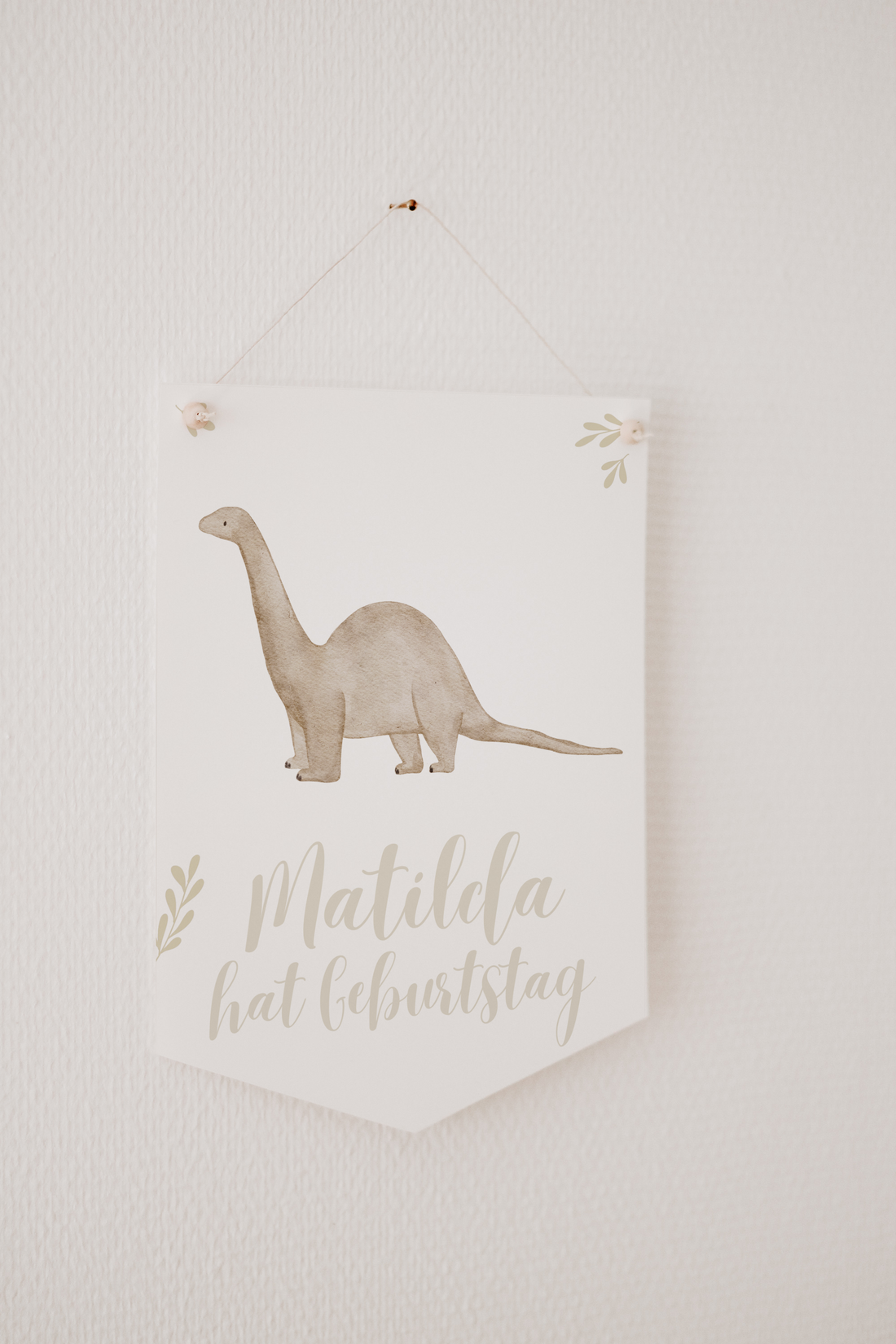 Wimpel mit Name Brontosaurus