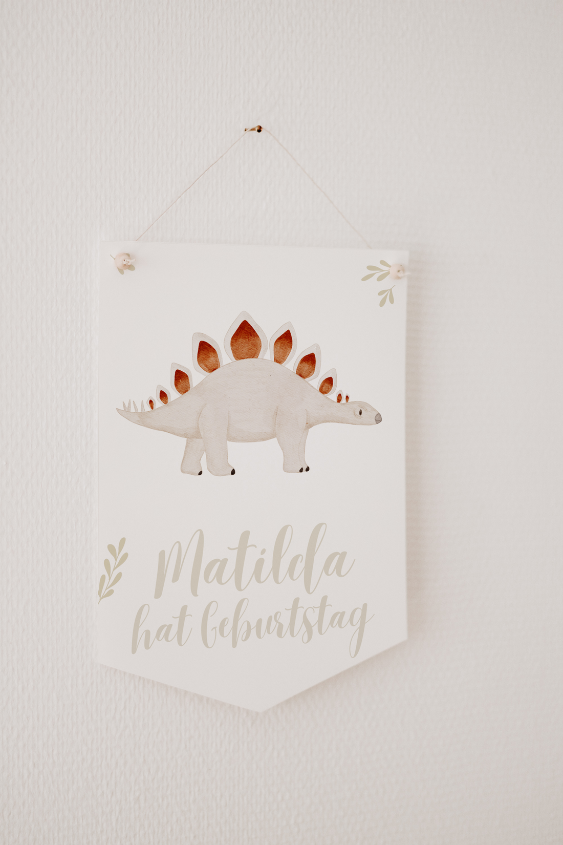 Wimpel mit Name Stegosaurus