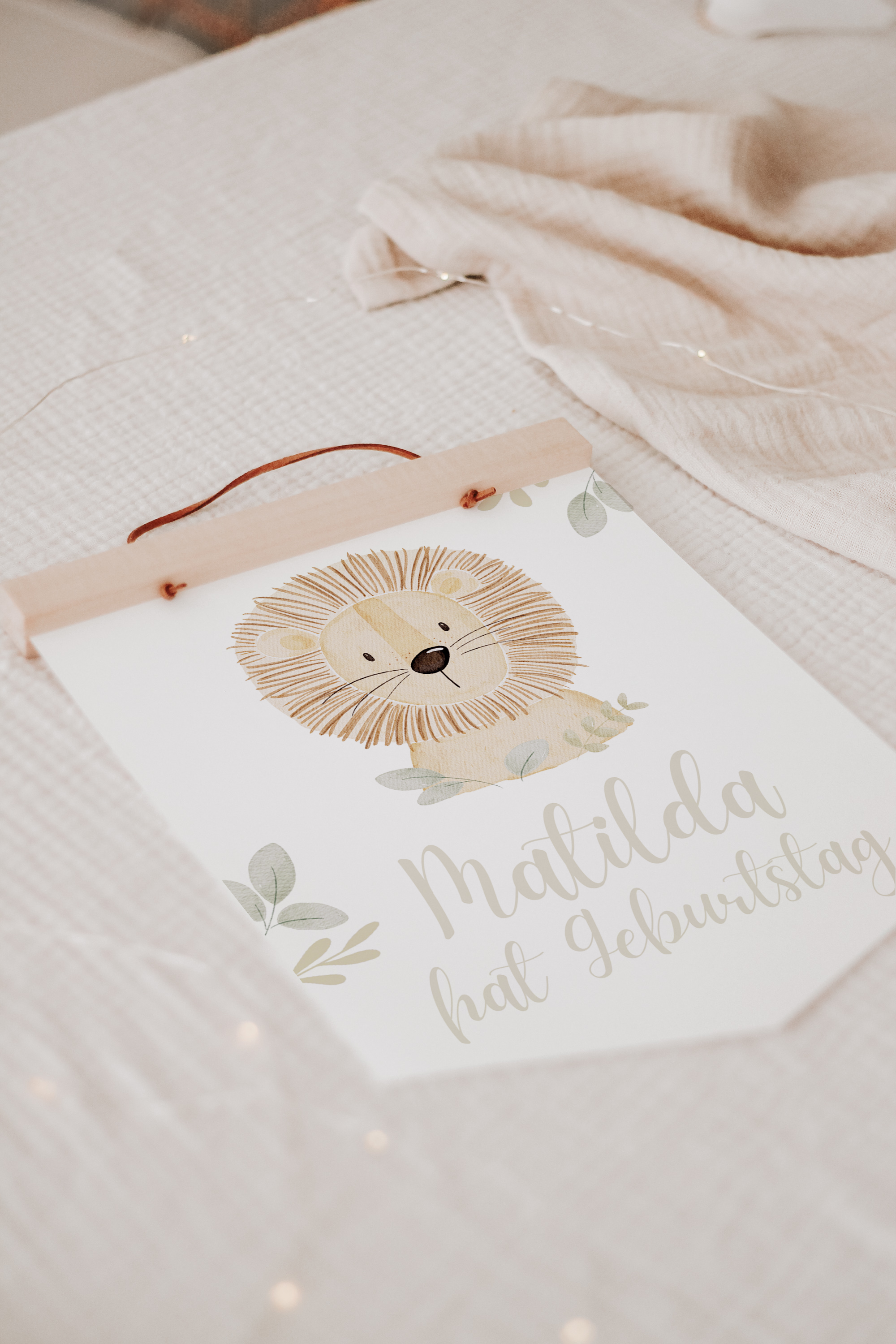 Wimpel mit Name Dschungel Löwe