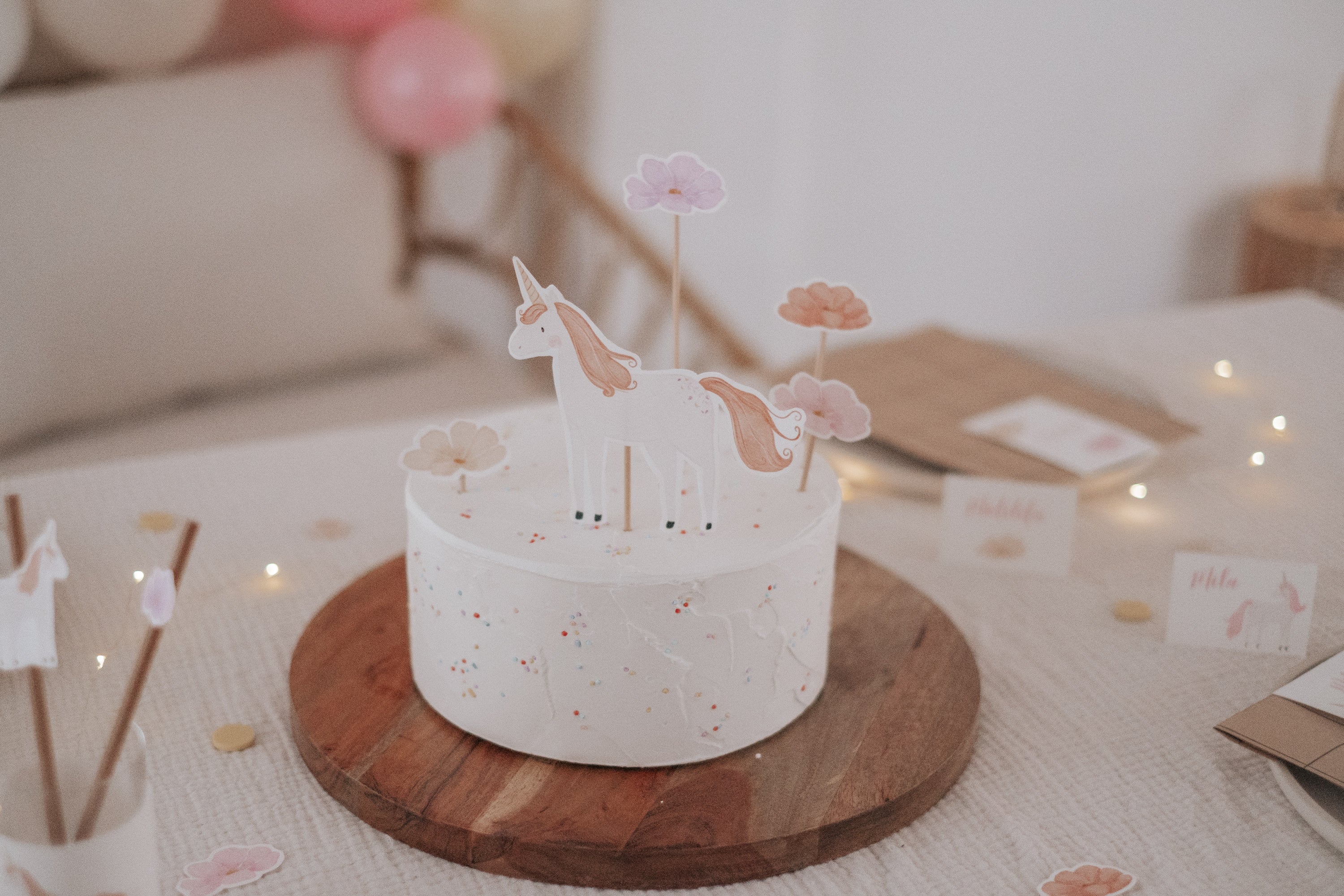 Caketopper Einhorn rosa